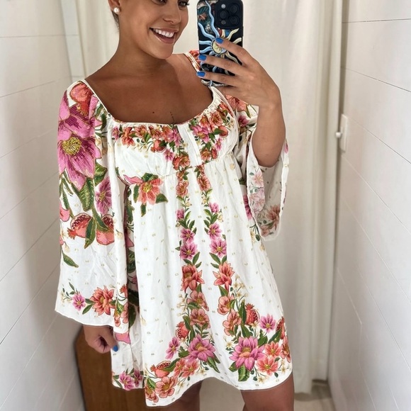 FARM Rio Summer Floral Mini Short Dress Size M - Picture 2 of 10